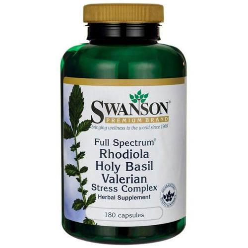 Swanson Stress Complex (Rhodiola, Holy Basil, Valerian) 180 capsules