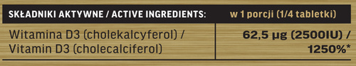 Immune-Labs Vitamin D3 10000IU 250 tabletek