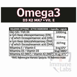 Immune-Labs Omega 3 D3+K2+E 60 kapsułek