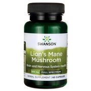 Swanson Lion's Mane Mushroom Soplówka jeżowata 500mg 60 kapsułek