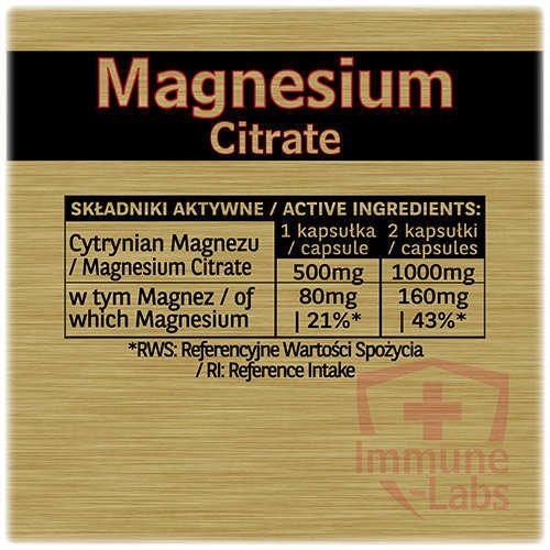 Immune-Labs Cytrynian Magnezu 120 kapsułek
