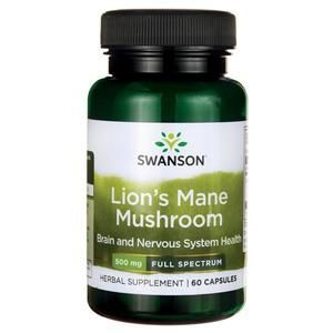 Swanson Lion's Mane Mushroom Soplówka jeżowata 500mg 60 kapsułek